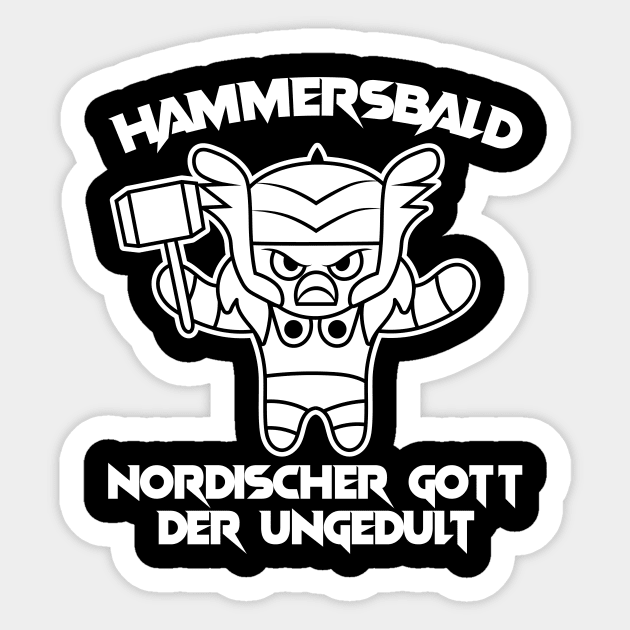 Nordic God Impatience Mythology Vikings Sticker by QQdesigns